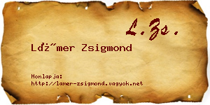 Lámer Zsigmond névjegykártya